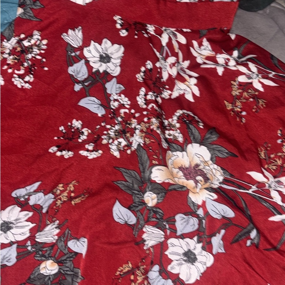 SHEIN Red Floral Mini Dress